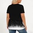 thumbnail image 4 of Feancey Womens Plus Size Summer Tops Tie Dye Printed Pleated Blouses Short Sleeve Round Neck Tunic Shirt Dressy Trendy Going Out T-Shirts Black 3XL, 4 of 7