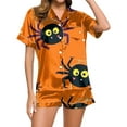 thumbnail image 3 of Womens Pajama Sets Casual Halloween Print Short Set Everyday Wear Comfortable Sleepwear Loungewear Nightwear Nightclothes Homewear, 3 of 7