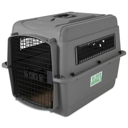 Petmate Sky Kennel IATA 28  Medium Dog Crate Plastic Travel Pet Carriers for Dogs 15-30 lb  Gray