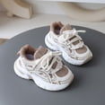 thumbnail image 6 of pwidon Toddler Chunky Sneakers Velcro Breathable Mesh Non Slip Cushioned Kids Walking School Athletic Shoes Khaki 28, 6 of 6
