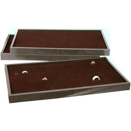 - 3 72 Slot Black Ring Display Box Jewelry Case Tray