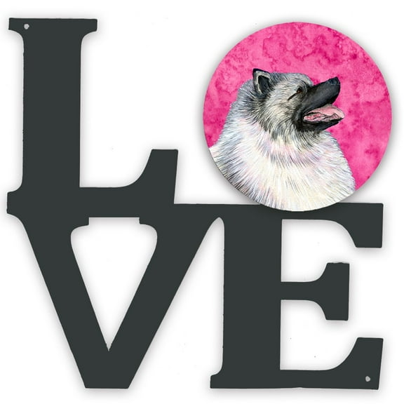 Pink Keeshond Metal Wall Artwork LOVE