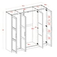 thumbnail image 3 of 100% Solid Wood Cosmo 4-Door Wardrobe with Mirrored Doors, 3 of 6