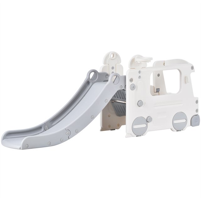 4In1 Toddlers Toy Slide Playset with Bus Play Structure Climber