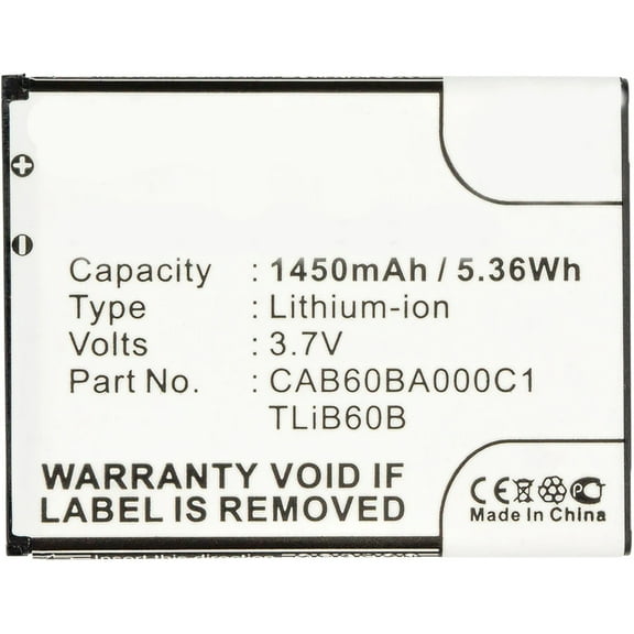 Batteries N Accessories BNA-WB-L3027 Cell Phone Battery - Li-Ion, 3.7V, 1450 mAh, Ultra High Capacity Battery - Replacement for Alcatel CAB60B0001C1 Battery