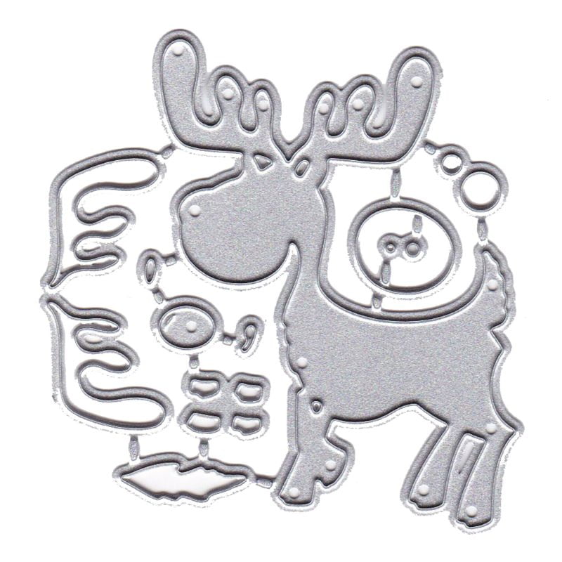 Yiyilam Deer Metal Troquelado Stencil DIY Scrapbooking Álbum Sello Tarjeta de papel Embossing Craft Tarjeta de Navidad que hace la herramienta de decoración