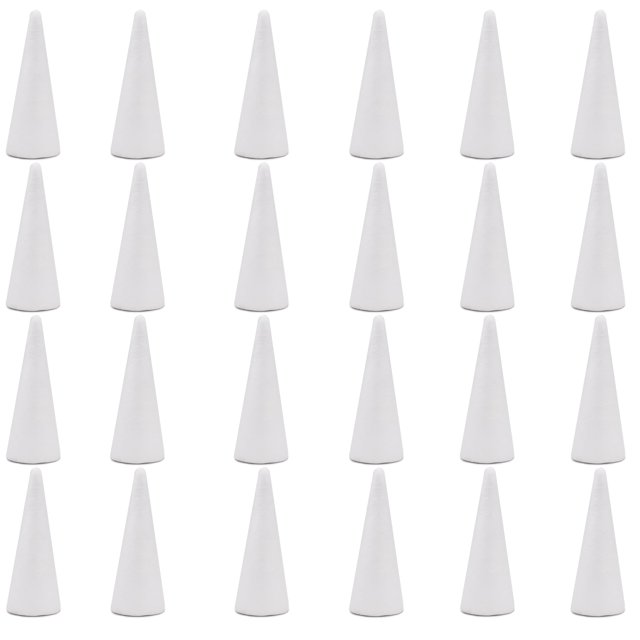 Paquete de 24 conos de espuma de poliestireno Crafare de 5 x 10 cm para manualidades