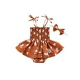 thumbnail image 1 of hirigin Baby Girl's Romper, Tie-Up Spaghetti Strap Sleeveless Floral Printed One Piece Romper Dress + Headband, 1 of 8