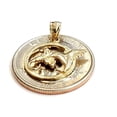 thumbnail image 5 of New 14k yellow Gold Hummingbird flower Pendant charm fine gift jewelry 1.5g, 5 of 12