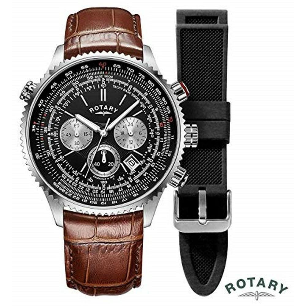 Rotary rotary gs00100/04/kit mens watch black dial chrono aquaspeed