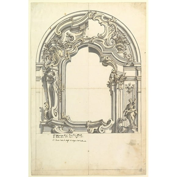 Two Alternate Designs for a Frame or an Altar Poster Print by Anonymous, Italian, Piedmontese, 18th century (18 x 24)