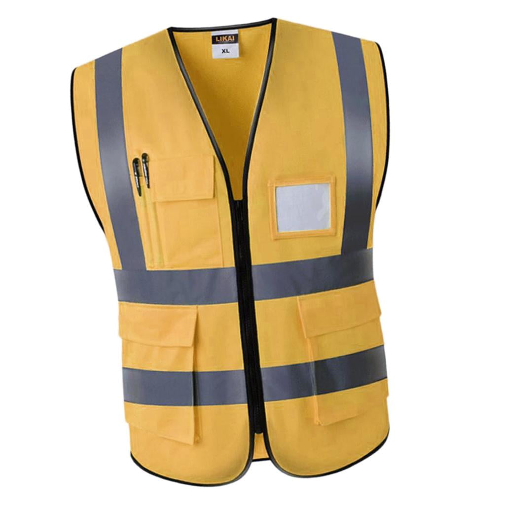 High Visibility Reflective Vest Work Waistcoat with Golden L