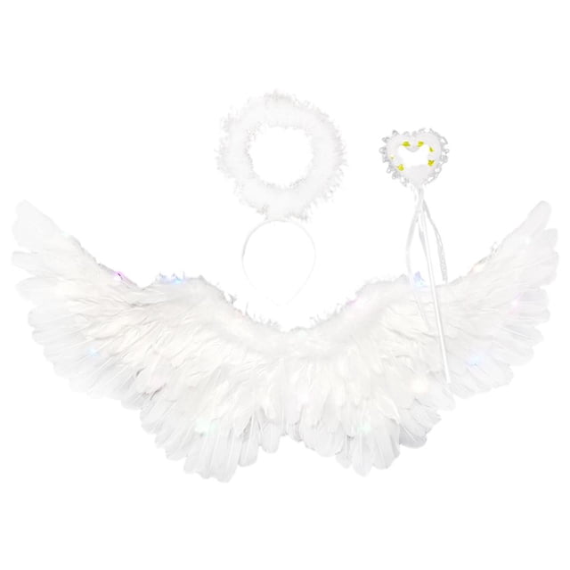 Alas de ángel para niños, alas de plumas para niños, disfraces de ángel para Los 80x40cm Zulema Juguetes de ala de ángel de Costunme