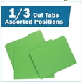 thumbnail image 4 of The File King 1/3-Cut Top Tab Green File Folder | Letter Size | Box of 100 | Assorted Tab Positions for Labeling | 11-Point Fiber Construction | Organize Home or Office, 4 of 8