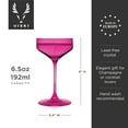 thumbnail image 4 of Viski Nouveau Champagne Coupe Glasses, Home Bar Gifts, 6.5oz Set of 2 Berry, 4 of 11