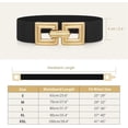 thumbnail image 5 of Women Wide Elastic Waist Belt Fashion Hollow Out Square Gold Buckle Stretchy Belt Waistband for Ladies, 5 of 5