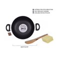 thumbnail image 3 of Mumma's LIFE Non-Stick Deep Kadai with Glass Lid- with Riveted and Virgin Bakelite Handle PFOA/Heavy Metal Free (Induction and Gas Stove Friendly) - (24CM, Blue), 3 of 5