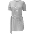 thumbnail image 3 of Pompotops Robe d'Été Décontractée à Manches Courtes et Col Rond pour Femmes, 3 of 4