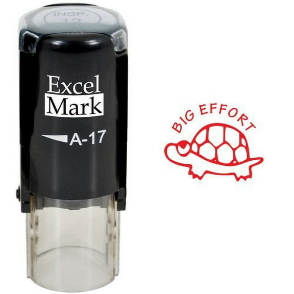 Round Teacher Stamp - BIG EFFORT - RED INK