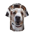 thumbnail image 5 of Salouo Realistic Cute Puppy Pattern Cuban Collar Shirts for Men Button-Down Shirt Men's Short Sleeve Shirts Hawaiian Shirts Casual Shirts -3X-Large, 5 of 6