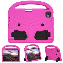 Allytechgroup Kids Case for Apple iPad Air 11 Inch M3 M2 2025/2024/ iPad Pro 11 M4 2024, Soft EVA Rubber Lightweight Handle Foldable Stand Heavy Duty Protection Kids Friendly Tablet Case,Pink