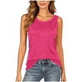 thumbnail image 2 of Mifsaly Womens Summer Tank Tops Backless Crewneck Sleeveless T Shirts Lightweight Loose Fit Flattering Vacation Beach Undershirts Hot Pink,XL, 2 of 8