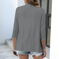 thumbnail image 5 of Guieoi Womens Tops Plus Size Women's Casual 3/4 Sleeve Cardigan Soft Open Front Cardigans Gray Black*Friday/Cyber*Monday Clearance, 5 of 9