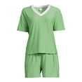 thumbnail image 5 of Lissome Women's and Women's Plus Short Sleeve V-Neck Top and Short Set, 2-Piece, 5 of 5