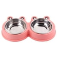 thumbnail image 2 of Walbest Durable Stainless Steel Dog Double Bowls Food Water Feeder Resistant Silicone Mat Prevent Slipping No Spill Feeder Pet Bowls for Little Size Dogs/Cats Like Chihuahua, 2 of 7
