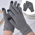 thumbnail image 4 of 1 Pair Soft Women's Winter Touch Screen Gloves,Unisex Touch Screen Winter Gloves for Smartphones and Tablets,Elastic Cuff Thermal Knit Warm Gloves for Man Women Cold Weather Gifts,Grey,3.14x8.26", 4 of 4