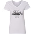 thumbnail image 3 of Inktastic Celebrate Juneteenth Women's V-Neck T-Shirt, 3 of 5