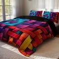 thumbnail image 6 of Flymme Colorful Checkered Duvet Cover Set King Size,3 Pieces Abstract Bedding Set for Bedroom Decor Teen Adult Grid Comforter Cover with Pillowcases, 6 of 10