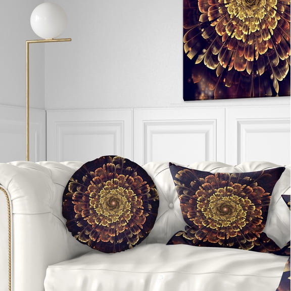 Designart 12" x 20" Brown Polyester Throw Pillow