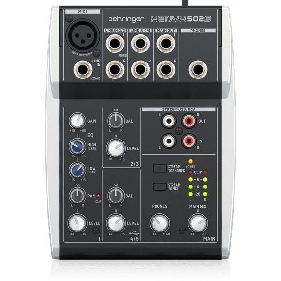 Behringer Xenyx 502S Mezclador de transmisión analógica de 5 canales