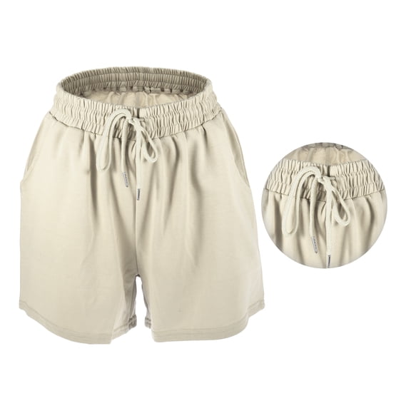 1Pc Women's Flowy Running Shorts Casual High Waisted Workout Shorts Khaki Size S