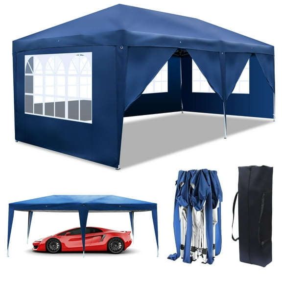 Ktaxon 10'x 20' Pop up Wedding Party Tent w/6 Blue Folding Canopy