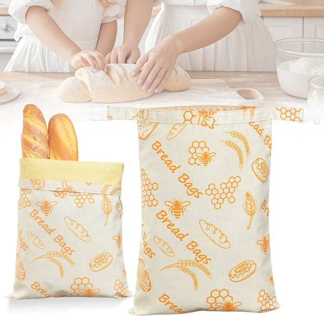 Sacs à Pain en Cire d'Abeille pour Pain Maison Sacs à Cire d'Abeille Réutilisables pour Coton Sac Ciré avec Fermeture Éclair Garde la Fraîcheur Plus Longtemps Sac de Rangement 17 X 13 Po
