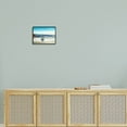 thumbnail image 2 of Abstract Boat Sea Reflection Coastal Painting Black Framed Art Print Wall Art, 2 of 7