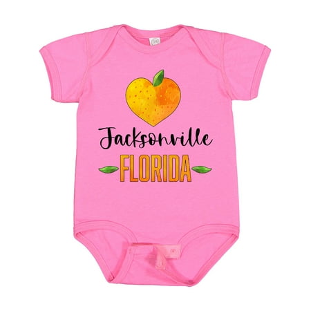 

Inktastic Jacksonville Florida Orange in Heart Gift Baby Boy or Baby Girl Bodysuit