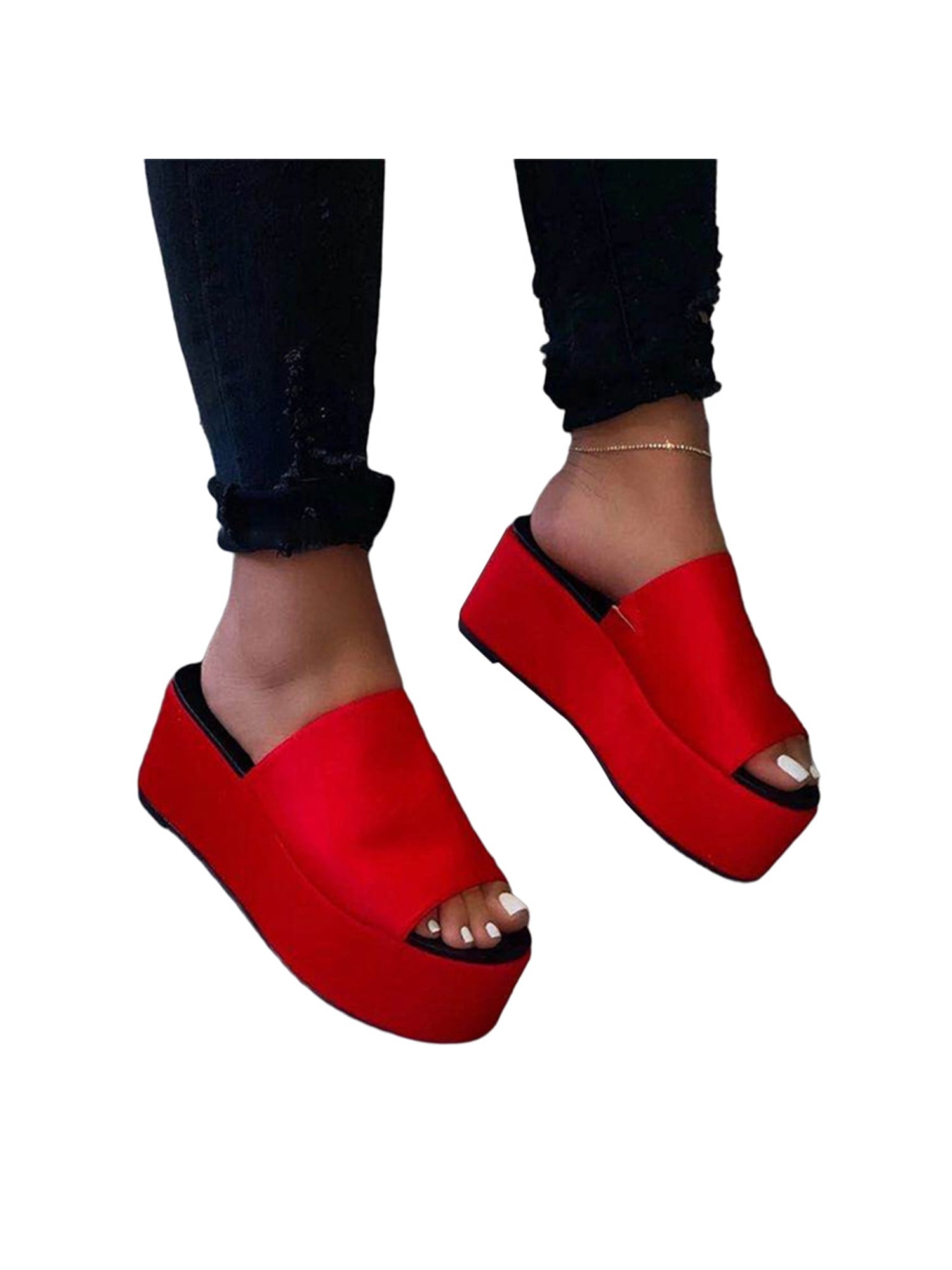 Avamo Womens Open Toe Platform Wedge Shoes Casual Espadrilles Flatform