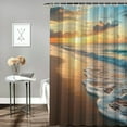 thumbnail image 2 of Patifu Beach Sunset Wave Shower Curtain Set 100% Polyester with Hooks 36"x72, 2 of 7