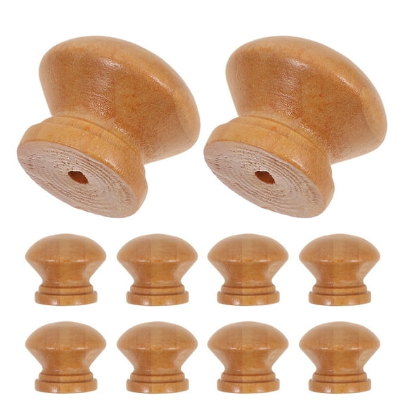 Hytrove Cabinet Door Knobs Khaki Wood 10Pcs Furniture Hardware Easy Installation For Drawers
