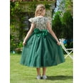 thumbnail image 6 of IBTOM CASTLE Flower Girl Sequin Lace Dress for Kids Wedding First Communion Princess Pageant Formal Party Long Maxi Gowns 5-6 Years Green, 6 of 8