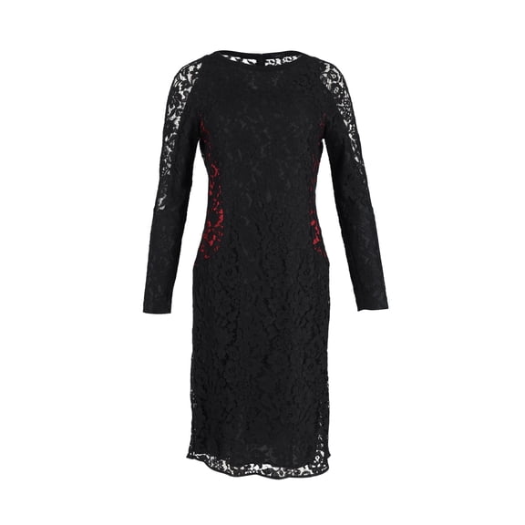 Pre-Owned Joseph Lace Shift Dress in Black Cotton