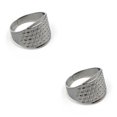 thumbnail image 3 of sweethay Anillos de tejer, dedal de protección para los dedos, herramientas de ganchillo de Metal portátiles especialmente diseñadas para manualidades Anillo de plata 2piezas sweethay CBP366046, 3 of 5