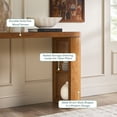 thumbnail image 3 of Walker Edison Modern Easy Modern Oak Veneer Console Table, Medium Brown Oak, 3 of 13