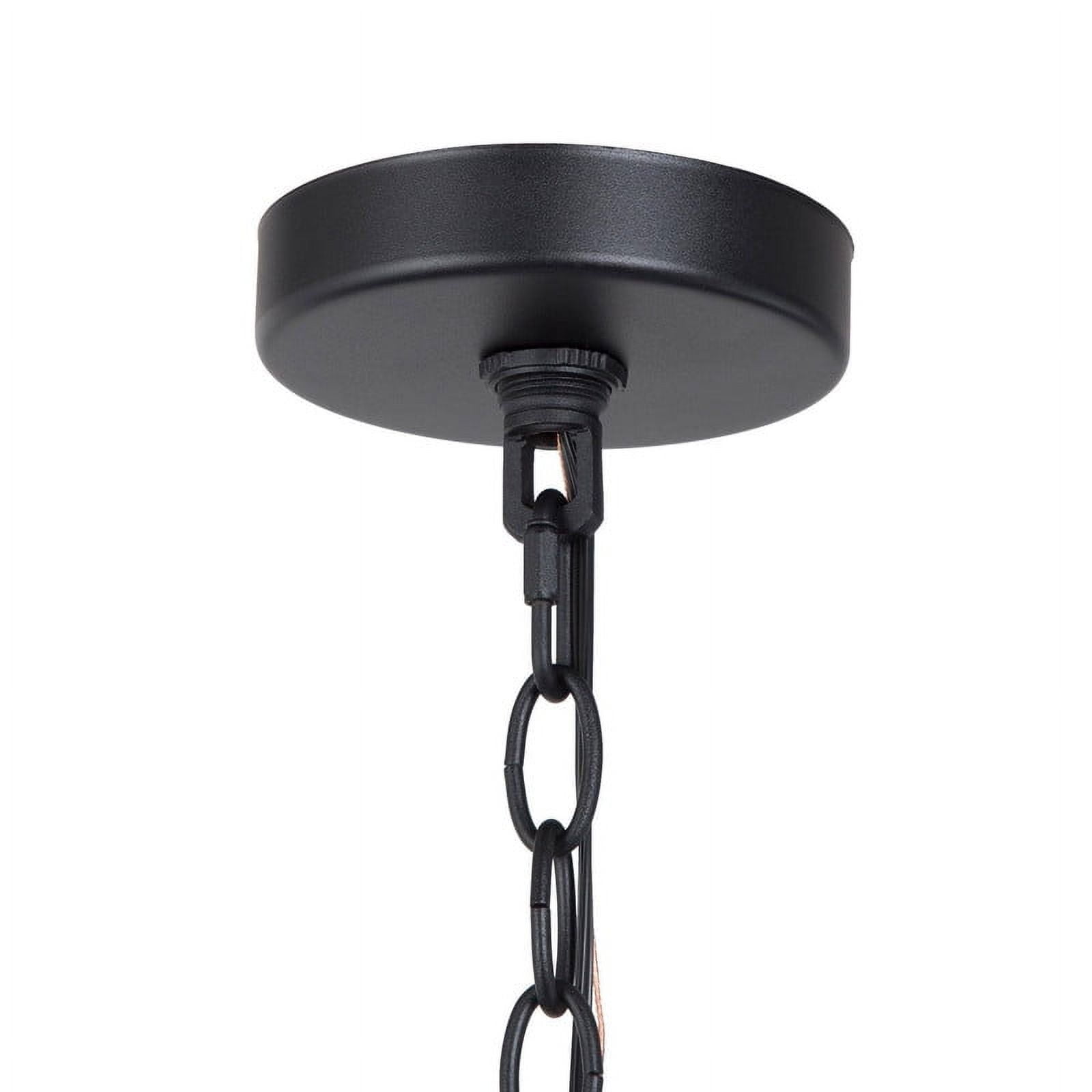 LNC Outdoor Pendant Light withseeded Glass, Blacksquare Hanging Lantern Fixture for Porch