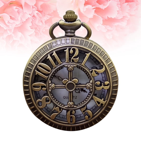 FRCOLOR 1PC Pocket Watch Digital Cross Pocket Watch Vintage Hollow-out Pocket Watch Creative Necklace Pocket Watch Alloy Pocket Watch for Women Men