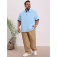 thumbnail image 2 of DARING DIVA Men's Big Tall Business Short Sleeve Office Knitted Golf Shirts 6XL Light Blue, 2 of 7