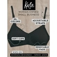 thumbnail image 4 of Kalon 4 Pack Women's Demi Wireless Padded Bralette Hook and Eye Bra Back, 4 of 8